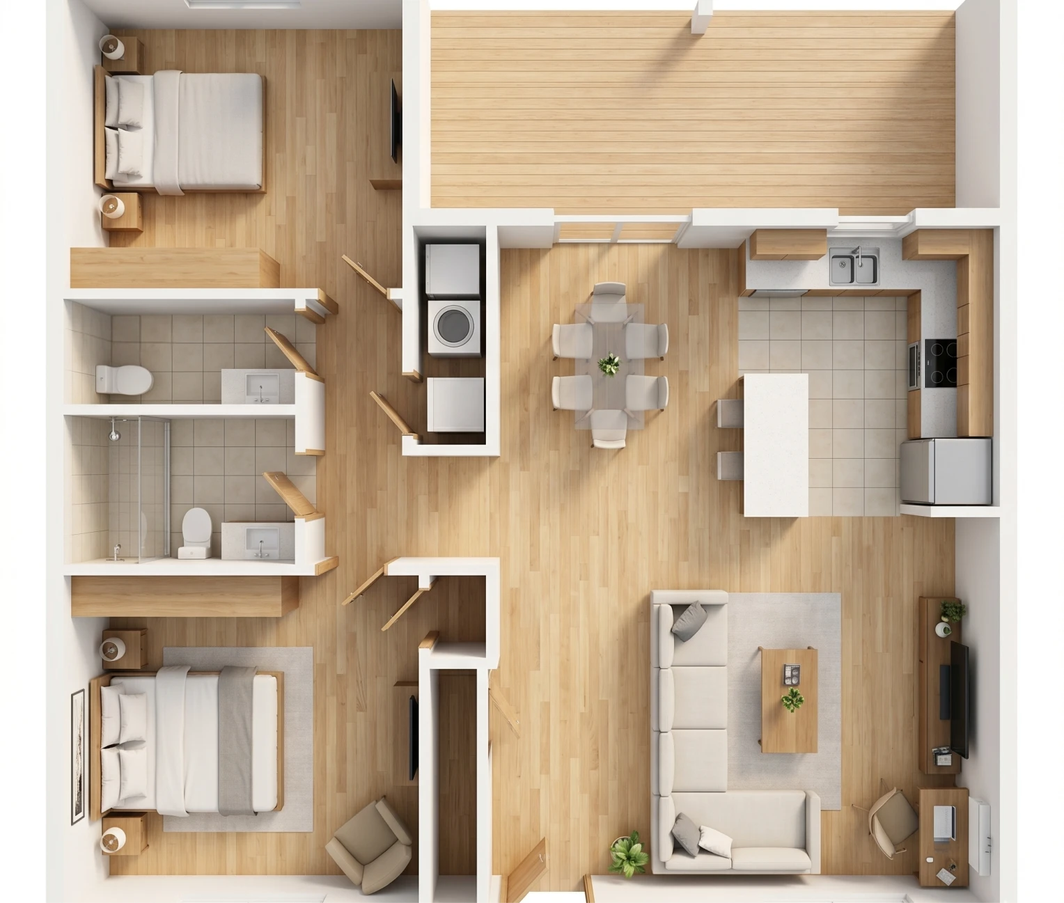 2 bed floor plan picture